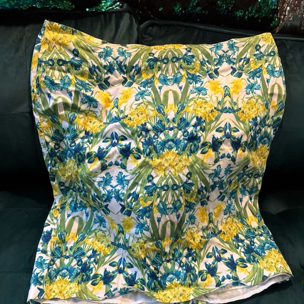 Roz & Ali Green and Yellow Bubble Mini Skirt Resort Wear
